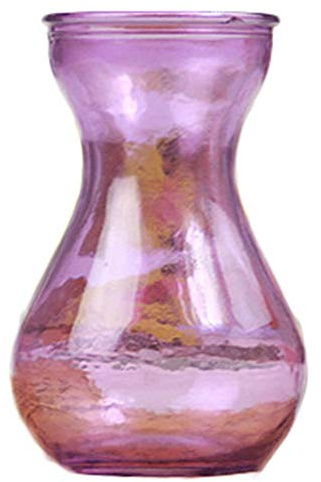 Uteruik Glas-Blumentöpfe mit breiter Öffnung, zur Dekoration von Hydrokulturen und Wasserpflanzen, Gelb, Glas, Hellviolett, 14,5 x 10 x 7,5 cm, 1 Stück (MB-#b)