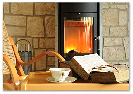 Tulup Acrylglas - Wandkunst - Bild auf Acrylglas Deko Wandbild hinter Kunststoff/Acrylglas Bild - Dekorative Wand für Küche & Wohnzimmer 100 x70 cm - Sonstige - Kamin - Beige