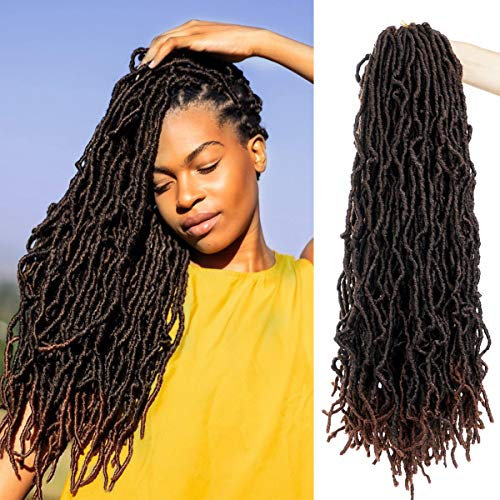 Beyond Beauty 6 Packungen 24Zoll vorgeschlungene Nu Faux Locs Häkelhaar, weiche Dreadlocks, Flechthaar, Goddess Faux Locs Synthetische Haarverlängerungen (#T30)