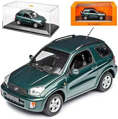 MAXICHAMPS Toyota RAV4 3 Türer Dunkel Grün Metallic 2. Generation 2000-2006 1/43 Minichamps Modell Auto mit individiuellem Wunschkennzeichen