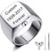 MeMeDIY Personalisierte Urne Ring Siegelring für Frauen Männer Haustier Gravur Name/Text Gedenktaschenhalter aus Edelstahl Souvenir mit Trichterbausatz Ringgrößeneinsteller (Sliber Größe 70)