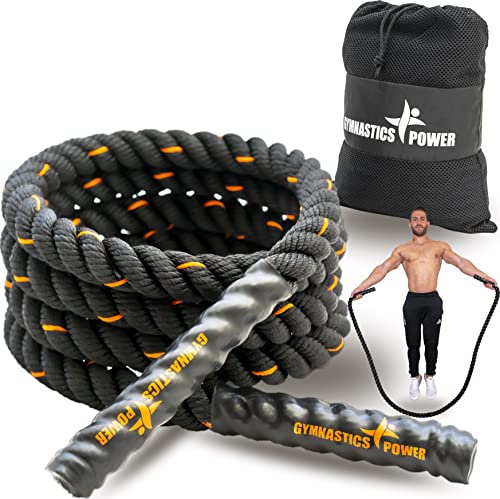 Corda da ginnastica per saltare con peso di 1,4 kg, 2,8 m, corda da combattimento pesante per esercizio, corda da allenamento per donne e uomini, corda per saltare per allenamento in palestra,