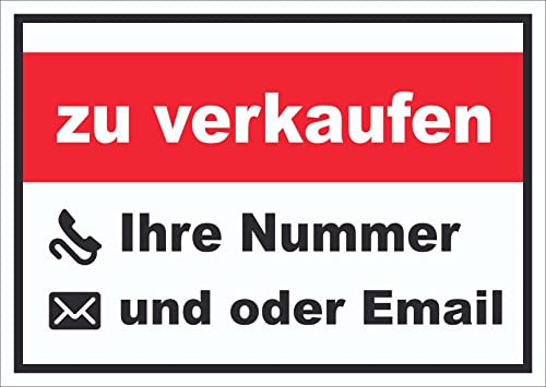 zu verkaufen Schild mit Wunschtext A1