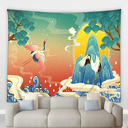 XAONUO Tapiz Pared Dormitorio 3D 200X150Cm Sol Montañas Animales Pintura Tapiz De Pared Tapicería De Moderno Colgante De Pared Tapestry Toalla De Playa Manta De Picnic Estera Tela Playa