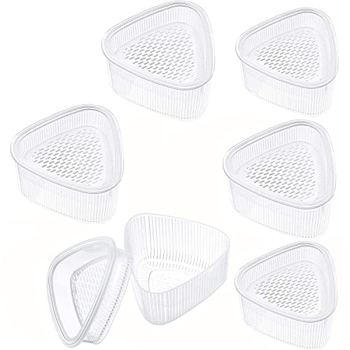 MEISO 6 Pièces Moule à Sushi Triangulaire, Boule Riz Bento Moule, Surface Antiadhésive Facile Nettoyer, DIY Cuisine, Restaurants Sushi, Cuisine Japonaise