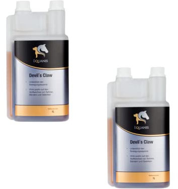 Equanis Devil´s Claw | Doppelpack | 2 x 1 l | Flüssige Teufelskralle für Pferde bei Problemen des Bewegungsapparats | Kann dabei helfen Pferde mit Gelenkproblemen zu unterstützen