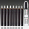 Mavandes Flameless Flickering Taper Candles Two Remote, 19 cm Black Battery Operated LED Window Candles Timer,Set of 8 Plastic 3D-Wick Dripping-Wax Effect Flameless Candlesticks(D:2.2cm,Warm Fire)