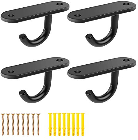 WJUAN 4 Piezas Gancho Pesado de Acero Inoxidable de 10 cm con 8 Tornillos, Base Soldada, Gancho de Techo para Pequeños Ventiladores de Techo, Lámparas de Pared y Mosquiteros