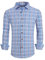Alex Vando Mens Button Down Shirts Wrinkle Free 4-Way Stretch Print Business Casual Shirt,Blue,M