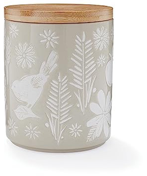 Cooksmart Ceramic Airtight Storage Jars | Storage Jars & Canisters Perfect For Pasta Storage & Rice Storage | Storage Jars With Lids For All Type Of Foods- Homestead