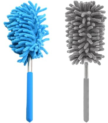 2 Pieces Dust Collector,Microfiber Dusting Tool, Retractable Dusting Brush, Dusting Feather Powder For Cleaning Dust, Ceilings, Cobwebs, Etc.