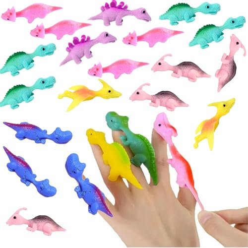TONGXIYU 20 StückSchleuder Dinosaurier Spielzeug,Slingshot Dinosaur Finger Toys,Dinosaur Finger Toys, Lustige Fliegende Dinosaurier,Party Spielzeug für Kinder Geschenk Zufällige Farbe.