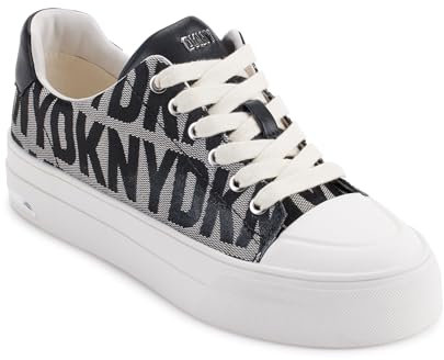 DKNY Damen York-Lace up Sneaker, Black/White, 37 EU