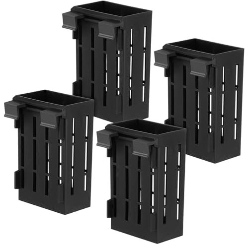 ORFOFE 4pcs Aquarium Plant Stand and Pots - Root Tabs for Live Plants - Wall Hanging Shelf Seaweed Plastic Planter