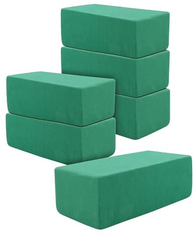Spetebo Blumen Steckschaum grün 6 Stück - 20 x 10 cm - Steckmasse für Frischblumen eckig - Floristik Nasssteckschaum Blumensteckschaum Steckmoos Steckschwamm Blumenschaum