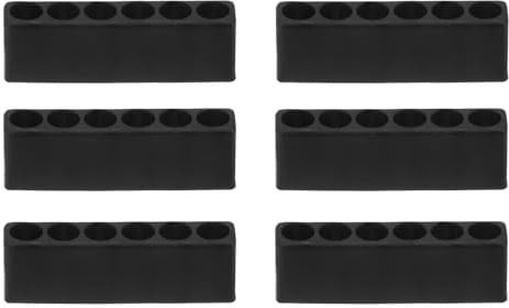 QUARKZMAN 6 Stück Schraubendreher-Bithalter-Organizer 48x9.5x16mm 6 Löcher Hex Bohrer Kunststoff-Aufbewahrungsbox für beliebige 1/4 Metall-Bits