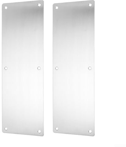 Getdoublerich Lot de 4 plaques de poussée de porte en acier inoxydable, protection de porte intérieure ou extérieure, protection et sécurité améliorées, installation facile pour une protection