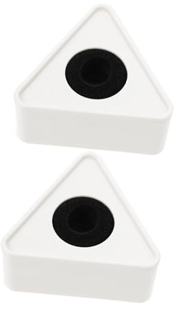 BESTonZON 2pcs Triangular Microphone Logo Flag Station with White Pvc Sign, Abs Microphone Mic Logo Cube Stand for Interview and Dj Equipment Accessories