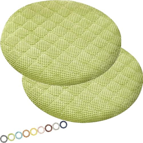 MCNDSI Rund Sitzkissen Stuhl Stuhlkissen 30/40/35/50/45 cm Sitzkissen Baumwolle Sitzpolster Stuhlauflage für Outdoor Indoor Gartenstuhl Küche oder Esszimmerstuhl(K2,2PCS_16INCH/40CM)