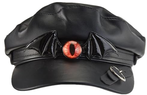 Gotische Newsboy-Mütze, wasserdicht, Gothic, PU, Steampunk-Hut, dekorative Newsboy-Kappe, breite Krempe, Damenhut mit für Halloween, Nachtclub-Events, Steampunk, Rollenspiele