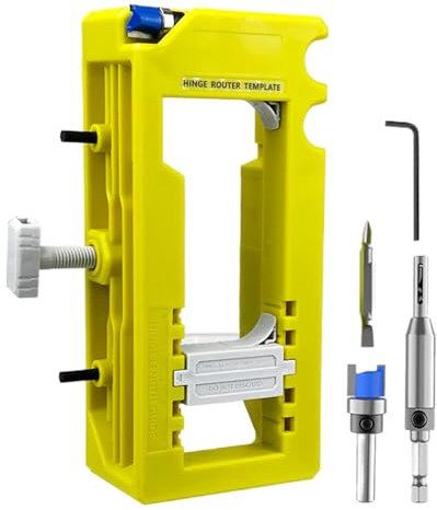 Türvorrichtung, Türscharnier-Fräser, Silikon-Pads Vorrichtung, 7,6 cm Scharnierlänge, 0,6 cm Dicke, kein Meißel-Scharnierwerkzeug, stabiler Scharnierfräser, Fräserschablonen-Set, rutschfeste Jig-Pads