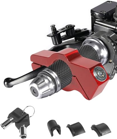 Flaconi Candado Moto,Antirrobo Moto,Antirrobo de Manillar Moto,Candado para Moto,Candado para Manillar de Motocicleta,Candado de Motocicleta de Alta Resistencia,para Motocicleta,Bicicleta,ATV(Rojo)