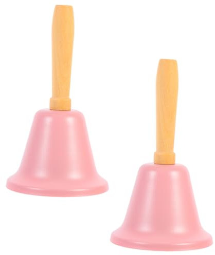 BUGUUYO 2St Weihnachtsrassel handglocke rezeptionsklingel rezeptionsglocke tischklingel tischglocke Retro-Weihnachtsglocke Hotelservice-Klingel Glocken für das Handwerk Eisen Rosa