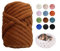 Naturezhen Filato Chunky, 500g Filato Gigante, Filato Grosso per Coperte, Grossa Super Morbida Lavabile per Borse, Coperte, Cestini, Nidi di Animali Domestici, Artigianato Fai-da-Te (Colore caramello)