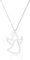 TEOZBLU Acero inoxidable collar de las mujeres Ángel de la Guarda de Protección, Cubic Zirconia joyería de regalo para las mujeres, collar de Ángel de la Guarda