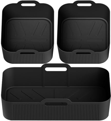 Accesorios rectangulares para freidoras de aire caliente,Cuenco cuadrado para freidora de aire caliente,Cesta de silicona para microondas | Bandeja de horno para freidora de aire caliente, accesorios