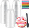 YIYICO Lot de 50 verres à dessert en plastique - Avec couvercle - 250 ml - Réutilisables - Pour le bricolage, la mousse, le pudding, les buffets, les desserts