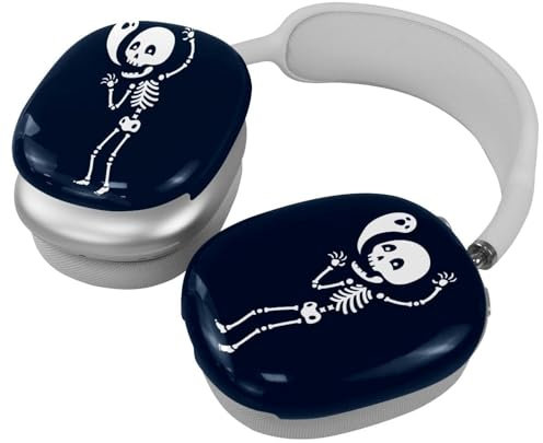 Schutzhülle für AirPods Max Kopfhörer, 2 Paar Anti-Kratz-Ohrmuscheln Abdeckung für AirPod Max, Zubehör Schutzhülle - Skelett mit glücklicher Seele