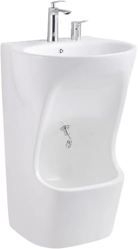 SBCGFY Vasque d'ablution musulmane, lavabo vertical en céramique, articles votifs pour se laver les mains, le visage et les pieds, avec un ensemble complet d'accessoires