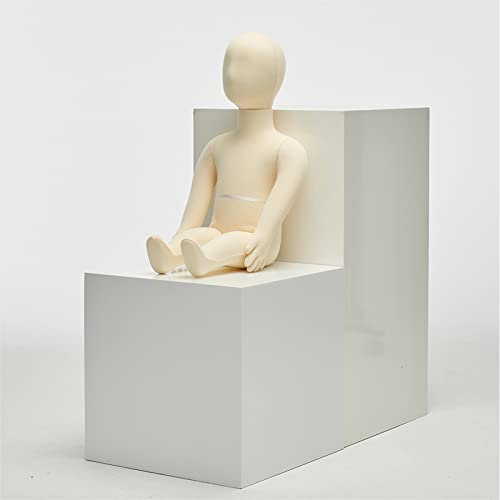MYUYEE Schneiderpuppe Torso 1-9 Jahre alt Sitzende Schneiderpuppe für Kinderkleidung Unisex Ganzkörper Kinder Schaufensterpuppen/Männchen Kleinkind Teenager Torso,Beige-3 Jahre alt