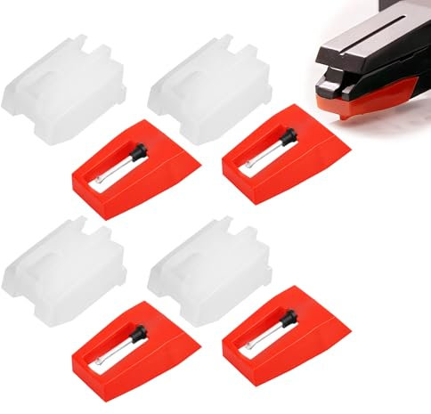 Aguja para Tocadiscos Universal, 4 Pcs Agujas de Repuesto para Tocadiscos, Agujas de Tocadiscos, Fonógrafo, Reemplazo Fácil y Funcionamiento Óptimo, para la Mayoría Tocadiscos de Vinilo, Fonógrafo