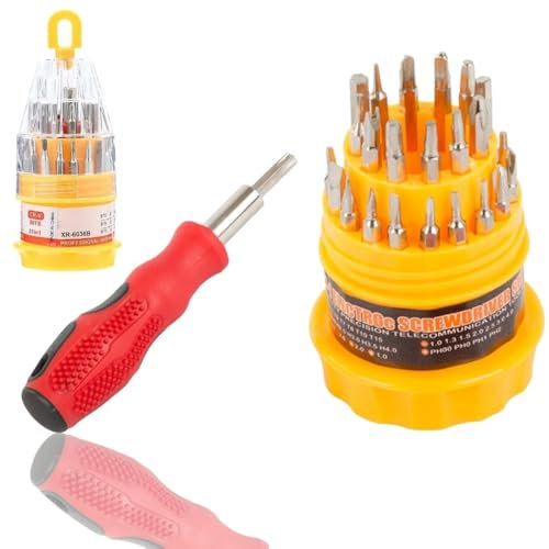 Tirimbeles Destornillador Multipuntas Imantado 31 en 1 | Juego de Precisión Profesional con Puntas Torx, Planas, Imbus y Más | Ideal para Móviles, Gafas, Consolas y Ordenadores