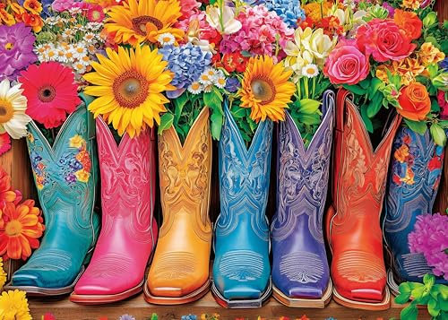 AveJoys Jigsaw Puzzles for Adults 1000 Piece Colourful Boots 27.56 x 19.69 Inch Jigsaw Puzzle for Adults Educational Game 1000 Pieces Puzzles for Adult