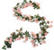 Lot de 2 guirlandes de roses artificielles en soie, 69 têtes, 1,9 m, roses artificielles réalistes pour arche de mariage, décoration intérieure et extérieure (rose)