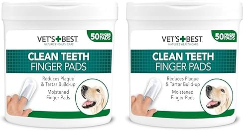 Vet's Best Hunde Zahnreinigungstücher 50 Stück, Weiß (Packung mit 2)