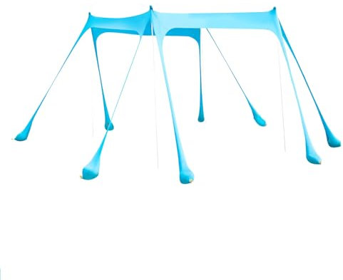 Tente de plage familiale, tonnelle de plage (9,3 ㎡) – Tissu Lycra UPF50+ et design coupe-vent à 8 pieds, portable pour le camping, les pique-niques, le plaisir dans le jardin