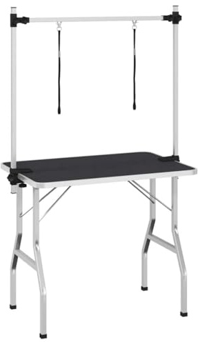CLALER Haustier Trimmtisch, Hundefriseur Zubehör, Dog Grooming, mit 2 Schlingen für Hunde Katzen Klappbar, 105 x 61,5 x 160 cm