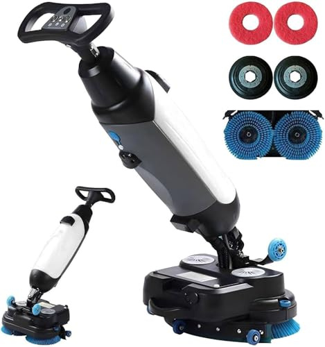 ZXSYYDS Autolaveuse électrique Industrielle. Autolaveuse 3 en 1 avec laveuse et sécheuse intégrées, système à Double réservoir, sans Fil, pour carrelage, béton et parquet. Idéale pour Bureaux White