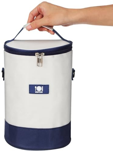 Runde Lunchtasche Aluminiumfolienfutter mit Isolierte und Arbeit Strand | Wiederverwendbar, Geräumig und Tragbar, Oxfordstoff, Epe Schaum, Auslaufsichere Versiegelung