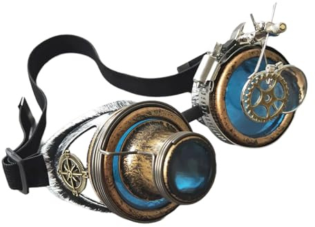 OSNIYAW Vintage Brille, Schweißen, Vintage Cosplay Brille, Halloween Brille, Zubehör für Damen und Herren, Cosplay Party, verstellbare Nasenpads