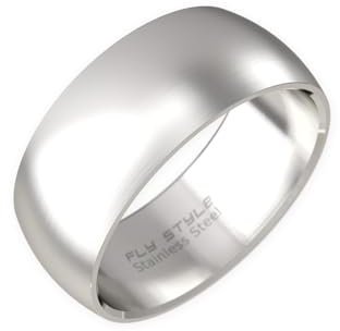 Fly Style Breiter Edelstahl Bandring - Herren Damen Daumenring - Hochwertiger Verlobungs- und Ehering, Ring Grösse:21.0 mm, Oberfläche:10mm Matt