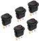 5 Pcs DC 20A 12V Rond Interrupteur à Bascule pour Voiture Bateau avec LED Rouge