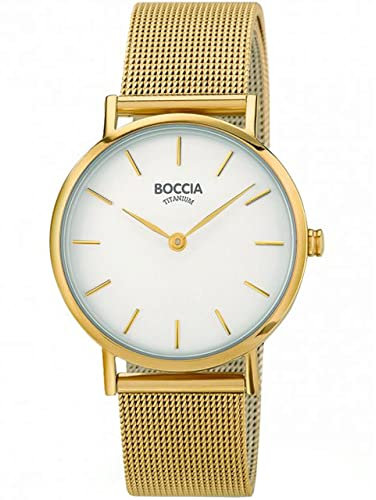 Boccia Damen Analog Quarz Uhr mit Edelstahl Armband 3281-06