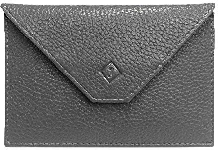 LOLUNA® Pochette Format enveloppe pour Papier Voiture, Carte Grise, permis Conduire Tout en Cuir Plusieurs Couleur Homme et Femme (Gris)