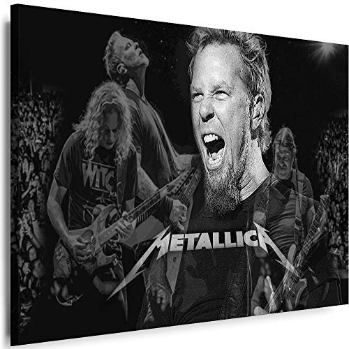 Myartstyle - Bilder Metallica Band 80 x 60 cm Leinwandbild XXL - Wandbild 1 Teilig - Gerahmter Kunstdruck Musik w-s-2023-138