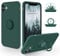SouliGo for iPhone 11 Case Silicone Gel with 360° Ring Holder Kickstand【Compatible Magnetic Car Mount】 Slim Fit Soft Rubber Protective Shockproof Phone Cover Cases for iPhone 11 6.1 - Midnight Green